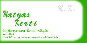 matyas kerti business card